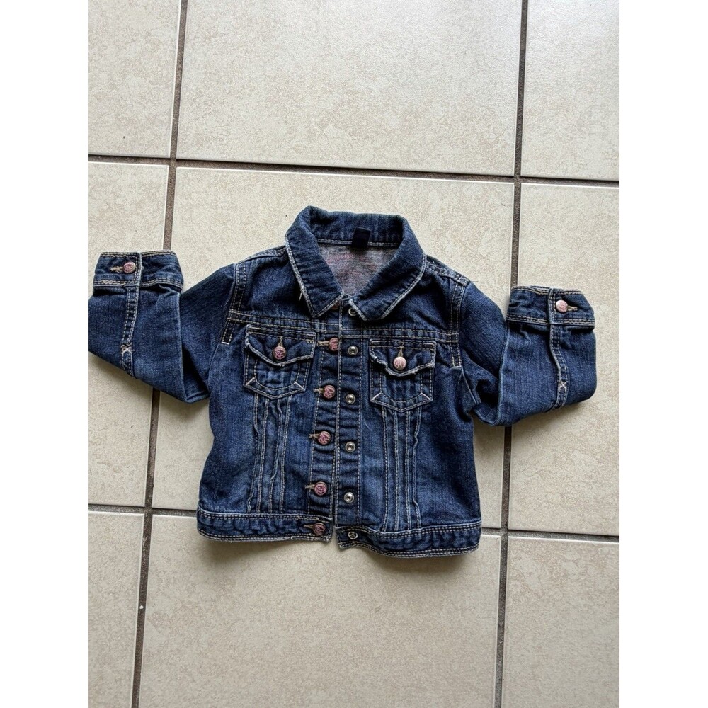 Gap Girls Blue Denim Jacket 3T Button Front Long Sleeve Casual